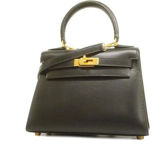 Hermes handbag Kelly 20 A engraved box calf black ladies