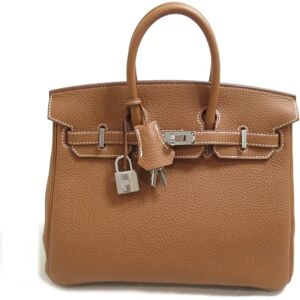 Hermes Birkin 25 handbag Brown Gold Togo leather leather