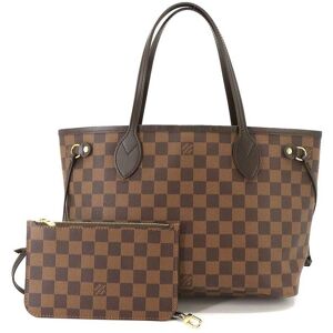 LOUIS VUITTON Damier Neverfull PM Brown N41359 Gold Hardware Monogram