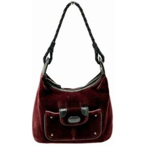 Chloe' CHLOeChloe  Velor Leather Wine Red Bag Handbag Ladies