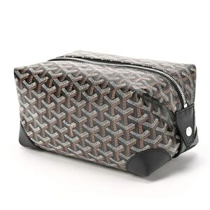 GOYARD Boeing 25 Travel Pouch ine Canvas/Leather Black S-155318