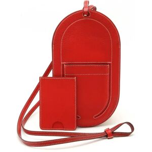 Hermes In the Loop To Go GM Smartphone Case Mobile Pouch Neck Strap Chevre Rouge de Coeur Red D Engraved