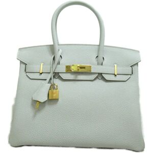 Hermes Birkin 30 Grease Pail Handbag White Grease pail Togo leather leather