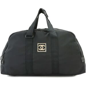 Chanel Sports Line Coco Mark Boston Bag Nylon Black A19976 Hardware