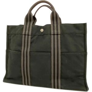 Hermes Tote Bag Full Toe MM Canvas Black Men Women