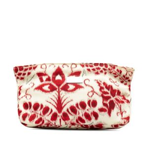 Gucci Flower Motif Pouch 039 9968 White Red Nylon Women's