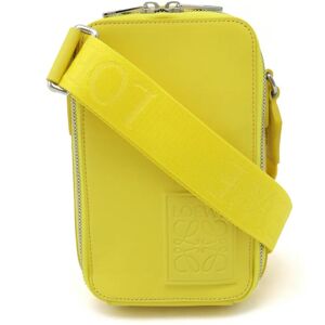 Loewe Vertical Crossbody Pocket Anagram Shoulder Bag Leather Yellow C565S59X01