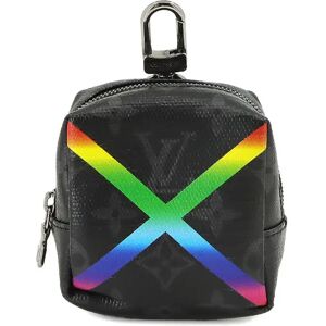 LOUIS VUITTON Shiny Monogram Eclipse Rainbow Bijoux Sac Square Pouch Black MP2467 Silver Hardware