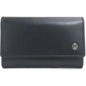 Cartier key case leather black men's