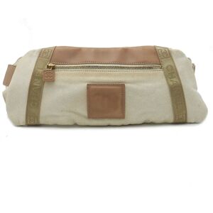 Chanel Sport Line Coco Mark Body Bag Waist Pouch Canvas Ivory Beige