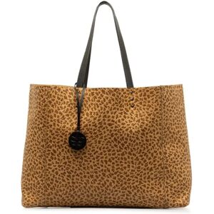 Bottega Veneta Intreccio Mirage Tote Leopard Bag Beige Black Leather Women's BOTTEGAVENETA