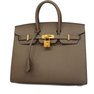 Hermes handbag Birkin 25 B stamped Epsom leather Etain ladies