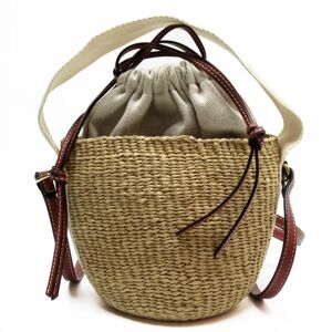 Chloe' CHLOeChloe  Handbag Shoulder Bag WOODY Small Basket Paper/Canvas/Leather Beige/Brown Women's
