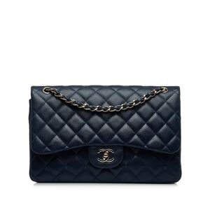 CHANEL Handbags Timeless/Classique - Size: Length: 20.00 cm Width: 30.00 cm Depth: 9.00 cm Hand Drop: 33.00 cmShoulder Drop: 35.00 cm Includes: Dust bag,Authenticity card, Dust Bag, Authenticity CardColor: BlueMaterial: Leather x Caviar LeatherCountry of 