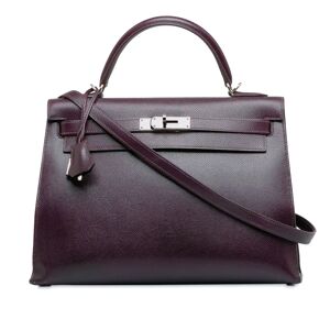 HERMES Handbags Kelly 32 - Size: Length: 21.00 cm Width: 32.00 cm Depth: 11.00 cm Hand Drop: 10.00 cmShoulder Drop: 45.00 cm Includes: Dust bag,Padlock,Key,Shoulder StrapColor: PurpleMaterial: Leather x CalfCountry of Origin: FranceSerial: □FYear of Manuf
