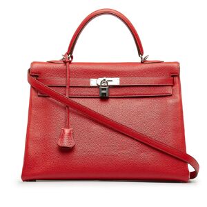 HERMES Handbags - Size: Length: 24.00 cm Width: 35.00 cm Depth: 12.00 cm Hand Drop: 10.00 cmShoulder Drop: 44.00 cm Includes: Dust bag,Padlock,Key,Shoulder StrapColor: RedMaterial: Leather x CalfCountry of Origin: FranceSerial: □HYear of Manufacture: 2004