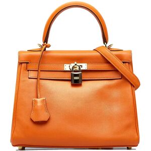 HERMES Handbags KELLY 25 - Size: Length: 19.00 cm Width: 23.50 cm Depth: 9.00 cm Hand Drop: 8.50 cmShoulder Drop: 45.00 cm Includes: Dust bag,Padlock,Key,Shoulder StrapColor: OrangeMaterial: Leather x CalfCountry of Origin: FranceSerial: XYear of Manufact