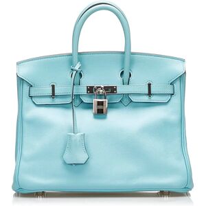 HERMES Handbags Birkin 25 - Size: Length: 20.00 cm Width: 25.00 cm Depth: 13.00 cm Hand Drop: 13.00 cmShoulder Drop: 13.00 cm Includes: Dust bag,Padlock,Key,CharmColor: BlueMaterial: Leather x CalfCountry of Origin: FranceSerial: TYear of Manufacture: 201