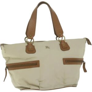 Burberry Blue Label Tote Bag Canvas Beige Auth bs11106