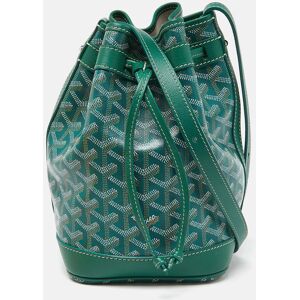 GOYARD Green ine Coated Canvas and Leather Petit Flot Bucket Bag