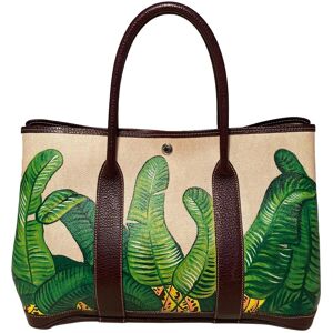 Hermes Hand Painted Banana Leaf Garden Party 35