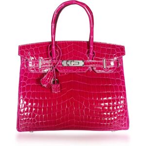 Hermes NIB Rose Pourpre Shiny Niloticus Crocodile Birkin 30 PHW