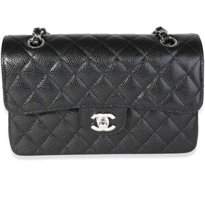 Chanel Black Quilted Caviar Small Classic Double Flap Bag