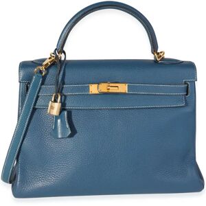 Hermes Verso Bleu Thalassa & Bleu Jean Clemence Retourne Kelly 32 GHW