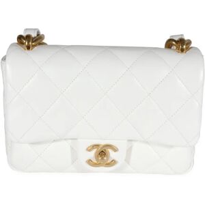 Chanel White Quilted Lambskin Small Funky Town Flap Bag