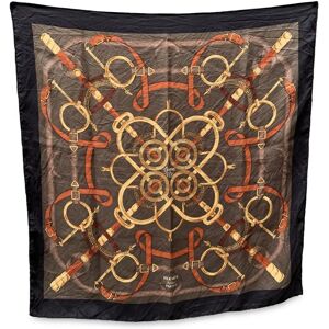 Hermes Vintage Black Silk Scarf Eperon D'Or 1974 Henry D'Origny