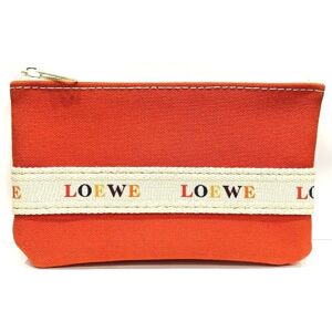 Loewe Canvas Logo Brand Accessories Pouch Women's Bag