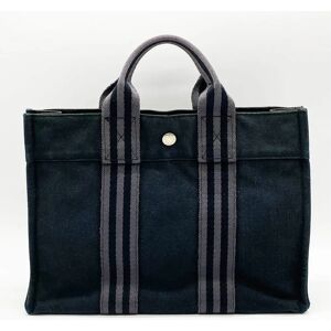 Hermes Four Toe PM Tote Bag Canvas Black Women's Men's