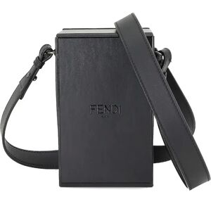 Fendi Vertical Box Shoulder Bag Leather Black 7VA519