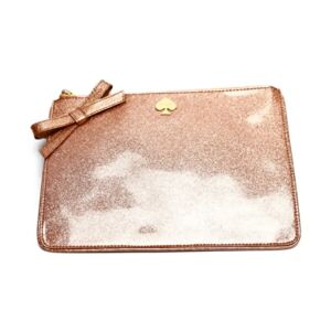 KATE SPADE Pouch Bag in Vinyl Material Pink Glitter Clutch