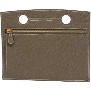 Hermes Back Pocket 25 Pouch Togo Etoupe Gold Hardware Z Engraved