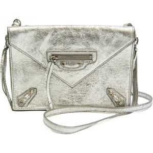 Balenciaga Paper Triple XS 398815 Women's Leather Shoulder Bag Silver