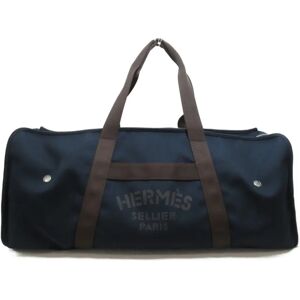 Hermes Groom Boots & Helmet Bags Boston Bags Harness Bags Navy Feu cotton Polyamide / Polyurethane