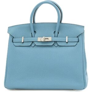 Hermes Birkin 25 Handbag Togo Turquoise T-engraved