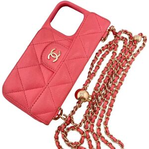 Chanel Chain Ball Matelasse iPhone12 13PRO Case Coco Mark Mobile/Smartphone Accessories Pink Ladies