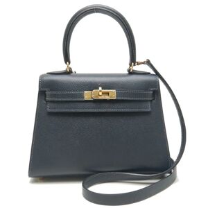 Hermes Mini Kelly 20 Handbag Vaux Epson Blue Nuit 251021