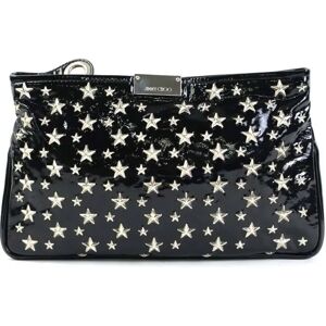 JIMMY CHOO Clutch Bag Star Studded Patent Leather/Metal Black/Silver Unisex