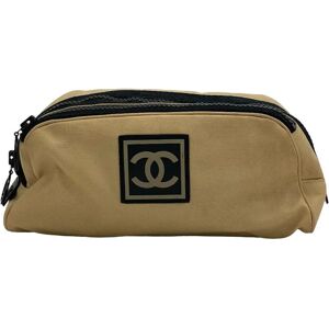 Chanel SPORTS CLUTCH BAG COCO MARK POUCH BEIGE LADIES