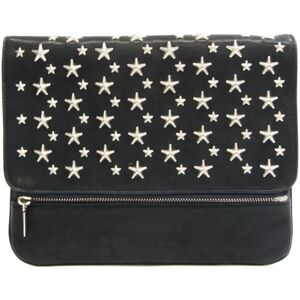 JIMMY CHOO Star Studs Men,Women Leather Clutch Bag Navy