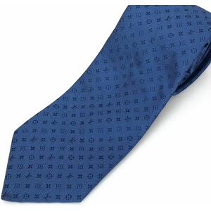 LOUIS VUITTON LV Monogram Tie 100% Silk Men's Accessories Blue