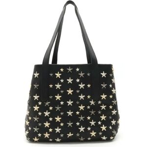 JIMMY CHOO SOFIA/S Sophia S Tote Bag Shoulder Star Studded Leather Black