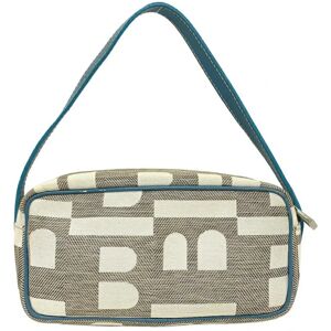 BALLYBarry Gray Light Blue Pouch Canvas Leather  Ladies Bag