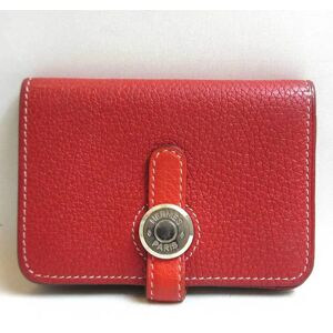 Hermes Accessories Dogon Card Case Business Red