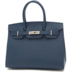 Hermes Birkin 30 Serie Epson Handbag Blue de Plus Silver metal fittings B stamp