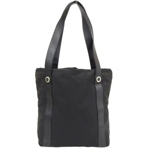 Bulgari tote bag shoulder canvas black logo mania A4 paper OK