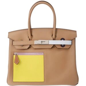 Hermes Birkin 30 Colormatic Chai Lime Blue Plume Nata Palladium Hardware - B Engraved [Around 2023] Women's Swift Handbag